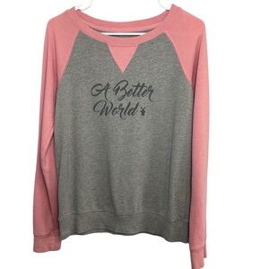 Dutch Bros SMALL+MEDIUM Gray+Pink Lightweight Sweatshirt “A Better..” VINTAGE